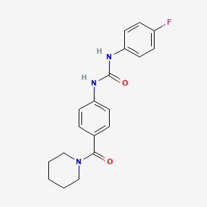 molecular formula C19H20FN3O2 B5539099 N-(4-氟苯基)-N'-[4-(1-哌啶基羰基)苯基]脲 