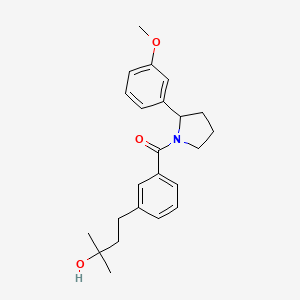 molecular formula C23H29NO3 B5539102 4-(3-{[2-(3-methoxyphenyl)-1-pyrrolidinyl]carbonyl}phenyl)-2-methyl-2-butanol 