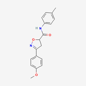 molecular formula C18H18N2O3 B5539114 3-(4-甲氧基苯基)-N-(4-甲苯基)-4,5-二氢-5-异恶唑羧酰胺 