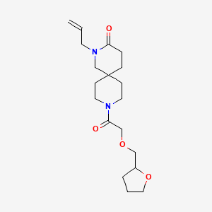 molecular formula C19H30N2O4 B5539142 2-allyl-9-[(tetrahydro-2-furanylmethoxy)acetyl]-2,9-diazaspiro[5.5]undecan-3-one 