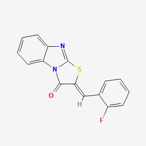 molecular formula C16H9FN2OS B5539148 2-(2-氟苄叉基)[1,3]噻唑并[3,2-a]苯并咪唑-3(2H)-酮 