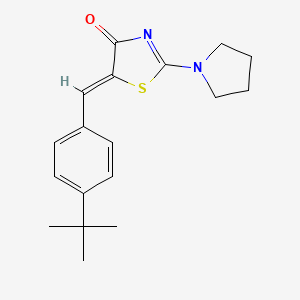molecular formula C18H22N2OS B5539165 5-(4-tert-butylbenzylidene)-2-(1-pyrrolidinyl)-1,3-thiazol-4(5H)-one 