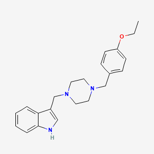 molecular formula C22H27N3O B5539178 3-{[4-(4-乙氧基苯甲基)-1-哌嗪基]甲基}-1H-吲哚 