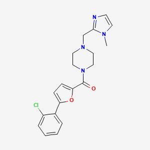 molecular formula C20H21ClN4O2 B5539193 1-[5-(2-氯苯基)-2-呋喃酰基]-4-[(1-甲基-1H-咪唑-2-基)甲基]哌嗪 