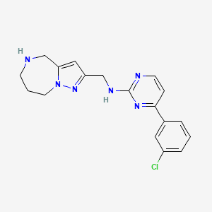 molecular formula C18H19ClN6 B5539214 4-(3-chlorophenyl)-N-(5,6,7,8-tetrahydro-4H-pyrazolo[1,5-a][1,4]diazepin-2-ylmethyl)-2-pyrimidinamine hydrochloride 