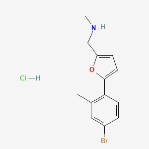 molecular formula C13H15BrClNO B5539219 {[5-(4-bromo-2-methylphenyl)-2-furyl]methyl}methylamine hydrochloride 