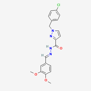 molecular formula C20H19ClN4O3 B5539258 1-(4-氯苄基)-N'-(3,4-二甲氧基亚苄基)-1H-吡唑-3-甲酰肼 