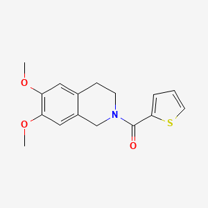 molecular formula C16H17NO3S B5539268 6,7-二甲氧基-2-(2-噻吩基羰基)-1,2,3,4-四氢异喹啉 