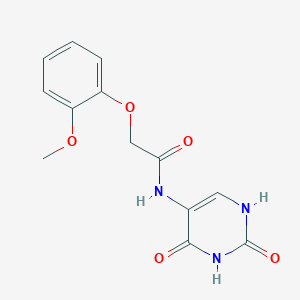 molecular formula C13H13N3O5 B5539272 N-(2,4-dioxo-1,2,3,4-tetrahydro-5-pyrimidinyl)-2-(2-methoxyphenoxy)acetamide 