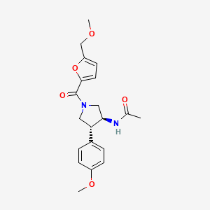 molecular formula C20H24N2O5 B5539295 N-[(3S*,4R*)-1-[5-(甲氧基甲基)-2-呋喃酰基]-4-(4-甲氧基苯基)-3-吡咯烷基]乙酰胺 