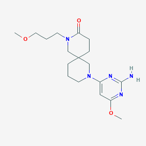 molecular formula C18H29N5O3 B5539301 8-(2-amino-6-methoxy-4-pyrimidinyl)-2-(3-methoxypropyl)-2,8-diazaspiro[5.5]undecan-3-one 