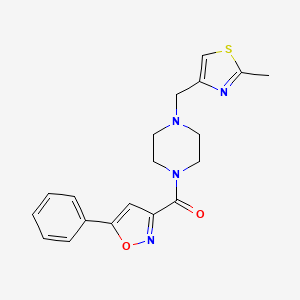 molecular formula C19H20N4O2S B5539304 1-[(2-methyl-1,3-thiazol-4-yl)methyl]-4-[(5-phenyl-3-isoxazolyl)carbonyl]piperazine 