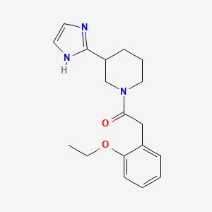 molecular formula C18H23N3O2 B5539320 1-[(2-ethoxyphenyl)acetyl]-3-(1H-imidazol-2-yl)piperidine 