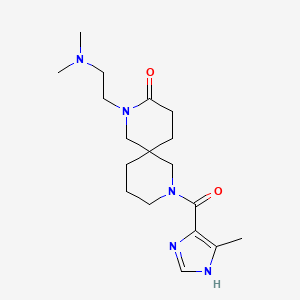 molecular formula C18H29N5O2 B5539321 2-[2-(dimethylamino)ethyl]-8-[(4-methyl-1H-imidazol-5-yl)carbonyl]-2,8-diazaspiro[5.5]undecan-3-one 
