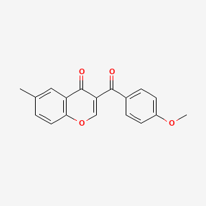 molecular formula C18H14O4 B5539324 3-(4-甲氧基苯甲酰)-6-甲基-4H-色烯-4-酮 