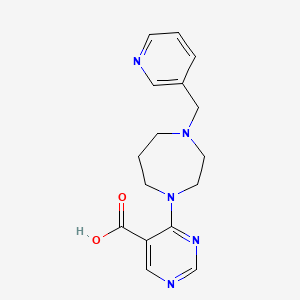 molecular formula C16H19N5O2 B5539356 4-[4-(pyridin-3-ylmethyl)-1,4-diazepan-1-yl]pyrimidine-5-carboxylic acid 