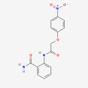 molecular formula C15H13N3O5 B5539365 2-{[(4-硝基苯氧基)乙酰基]氨基}苯甲酰胺 