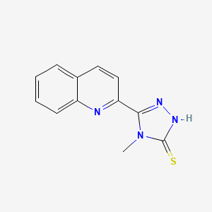molecular formula C12H10N4S B5539369 4-methyl-5-(2-quinolinyl)-4H-1,2,4-triazole-3-thiol 