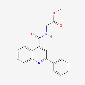 molecular formula C19H16N2O3 B5539385 甲基N-[(2-苯基-4-喹啉基)羰基]甘氨酸酯 
