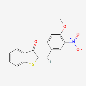 molecular formula C16H11NO4S B5539403 2-(4-methoxy-3-nitrobenzylidene)-1-benzothiophen-3(2H)-one 