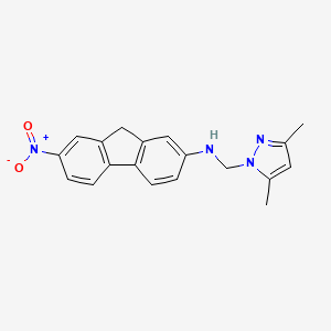 molecular formula C19H18N4O2 B5539411 N-[(3,5-dimethyl-1H-pyrazol-1-yl)methyl]-7-nitro-9H-fluoren-2-amine 