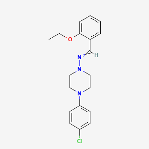 molecular formula C19H22ClN3O B5539434 4-(4-chlorophenyl)-N-(2-ethoxybenzylidene)-1-piperazinamine 