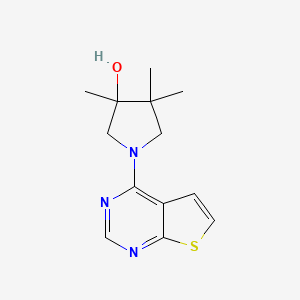 molecular formula C13H17N3OS B5539524 3,4,4-trimethyl-1-thieno[2,3-d]pyrimidin-4-ylpyrrolidin-3-ol 