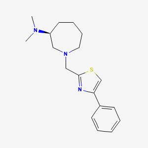 molecular formula C18H25N3S B5539542 (3S)-N,N-二甲基-1-[(4-苯基-1,3-噻唑-2-基)甲基]氮杂环戊烷-3-胺 