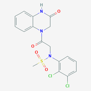 molecular formula C17H15Cl2N3O4S B5539581 N-(2,3-dichlorophenyl)-N-[2-oxo-2-(3-oxo-3,4-dihydro-1(2H)-quinoxalinyl)ethyl]methanesulfonamide 