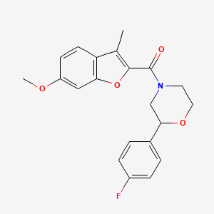 molecular formula C21H20FNO4 B5539622 2-(4-氟苯基)-4-[(6-甲氧基-3-甲基-1-苯并呋喃-2-基)羰基]吗啉 