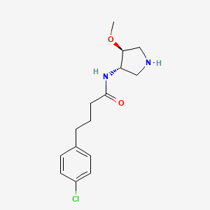 molecular formula C15H21ClN2O2 B5539652 4-(4-chlorophenyl)-N-[(3S,4S)-4-methoxy-3-pyrrolidinyl]butanamide hydrochloride 