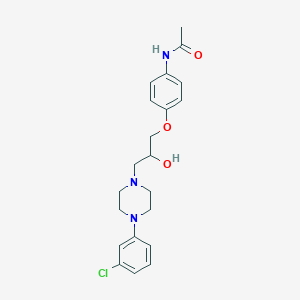 molecular formula C21H26ClN3O3 B5539698 N-(4-{3-[4-(3-chlorophenyl)piperazin-1-yl]-2-hydroxypropoxy}phenyl)acetamide 