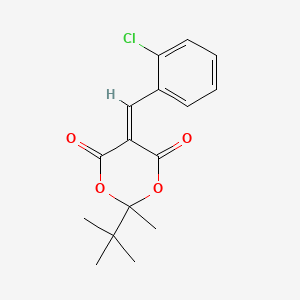 molecular formula C16H17ClO4 B5539707 2-tert-butyl-5-(2-chlorobenzylidene)-2-methyl-1,3-dioxane-4,6-dione 