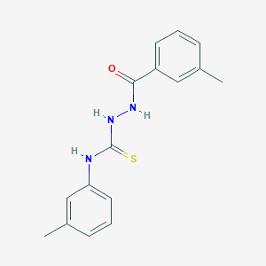 molecular formula C16H17N3OS B5539714 2-(3-甲基苯甲酰基)-N-(3-甲基苯基)肼基碳硫酰胺 