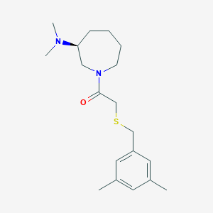 molecular formula C19H30N2OS B5539722 (3S)-1-{[(3,5-dimethylbenzyl)thio]acetyl}-N,N-dimethylazepan-3-amine 