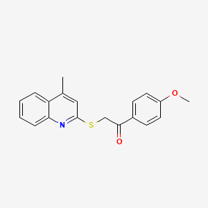 molecular formula C19H17NO2S B5539759 1-(4-methoxyphenyl)-2-[(4-methyl-2-quinolinyl)thio]ethanone 