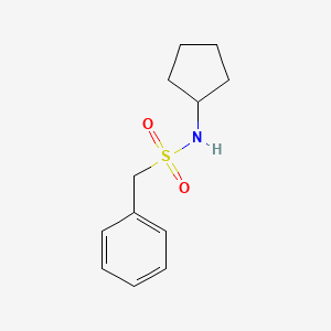 molecular formula C12H17NO2S B5539777 N-cyclopentyl-1-phenylmethanesulfonamide 