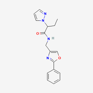 molecular formula C17H18N4O2 B5539786 N-[(2-苯基-1,3-恶唑-4-基)甲基]-2-(1H-吡唑-1-基)丁酰胺 