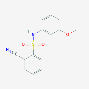 molecular formula C14H12N2O3S B5539791 2-氰基-N-(3-甲氧基苯基)苯磺酰胺 