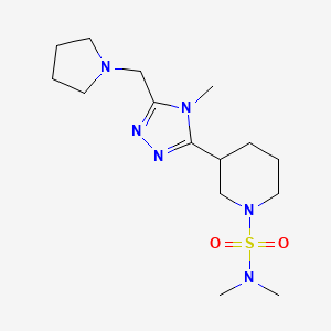 molecular formula C15H28N6O2S B5539822 N,N-dimethyl-3-[4-methyl-5-(pyrrolidin-1-ylmethyl)-4H-1,2,4-triazol-3-yl]piperidine-1-sulfonamide 