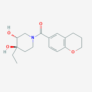 molecular formula C17H23NO4 B5539825 (3R*,4R*)-1-(3,4-dihydro-2H-chromen-6-ylcarbonyl)-4-ethylpiperidine-3,4-diol 