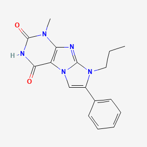 molecular formula C17H17N5O2 B5539833 1-methyl-7-phenyl-8-propyl-1H-imidazo[2,1-f]purine-2,4(3H,8H)-dione 