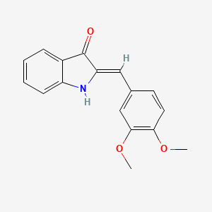 molecular formula C17H15NO3 B5539857 2-(3,4-二甲氧基亚苄基)-1,2-二氢-3H-吲哚-3-酮 