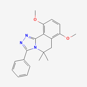 molecular formula C20H21N3O2 B5539868 7,10-dimethoxy-5,5-dimethyl-3-phenyl-5,6-dihydro[1,2,4]triazolo[3,4-a]isoquinoline 