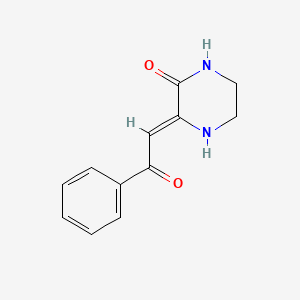 molecular formula C12H12N2O2 B5539874 3-(2-oxo-2-phenylethylidene)-2-piperazinone CAS No. 55135-12-1
