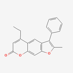 molecular formula C20H16O3 B5539919 5-乙基-2-甲基-3-苯基-7H-呋喃[3,2-g]色烯-7-酮 