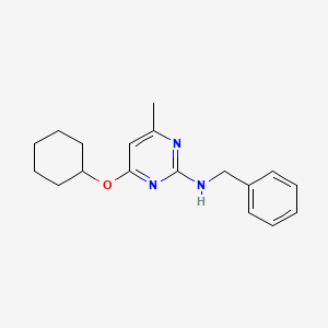 molecular formula C18H23N3O B5539920 N-benzyl-4-(cyclohexyloxy)-6-methyl-2-pyrimidinamine 