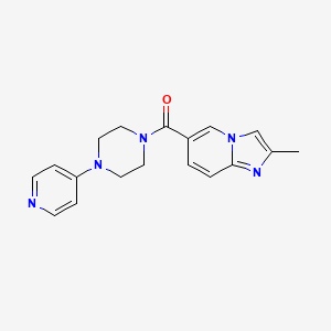molecular formula C18H19N5O B5539936 2-甲基-6-[(4-吡啶-4-基哌嗪-1-基)羰基]咪唑并[1,2-a]吡啶 