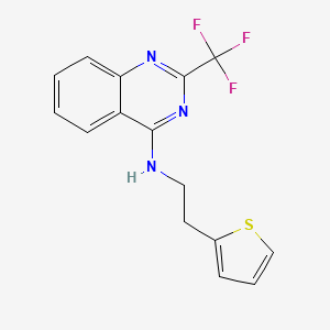 molecular formula C15H12F3N3S B5539954 N-[2-(2-thienyl)ethyl]-2-(trifluoromethyl)-4-quinazolinamine 