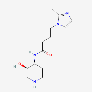 molecular formula C13H22N4O2 B5539984 N-[rel-(3R,4R)-3-hydroxy-4-piperidinyl]-4-(2-methyl-1H-imidazol-1-yl)butanamide dihydrochloride 